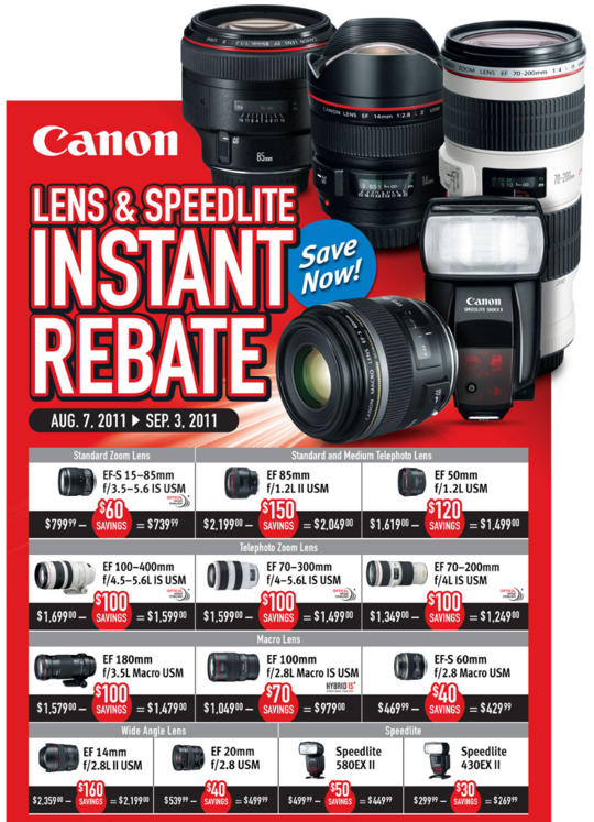 Canon Instant Rebates